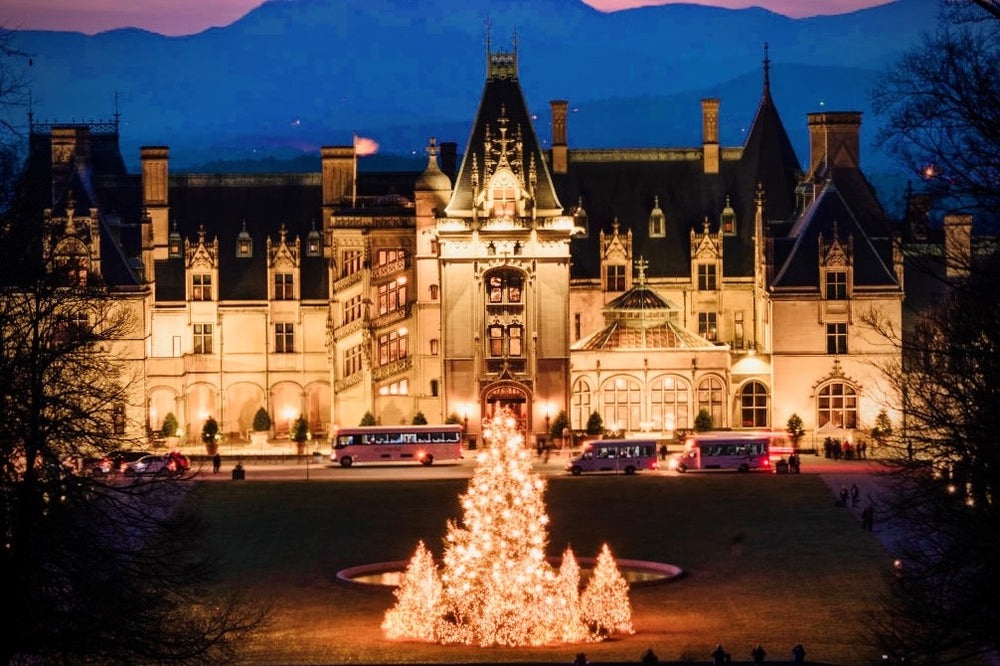Christmas Lights and Holiday Decor at Biltmore Estate in North Carolina