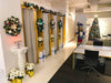 Dressing rooms decorated for Christmas