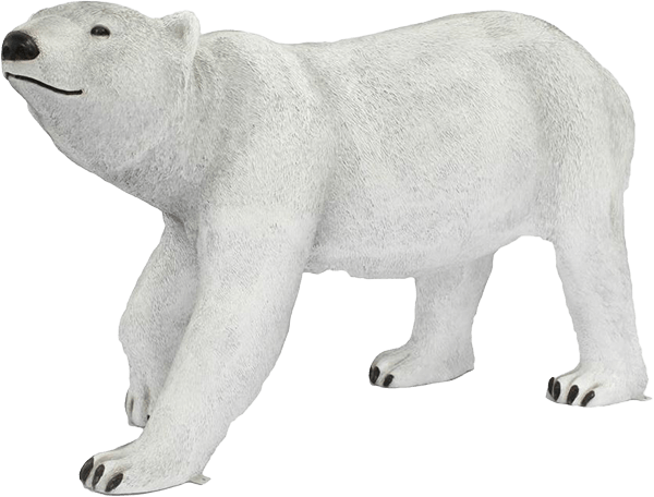 A large polar bear statue