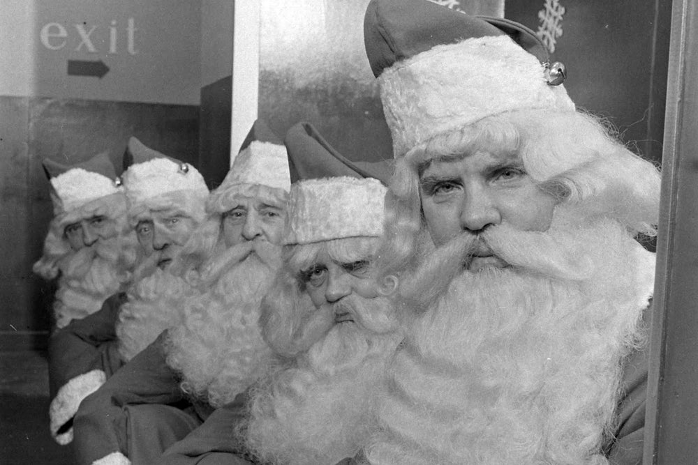 Group of Mall Santas at Macy's