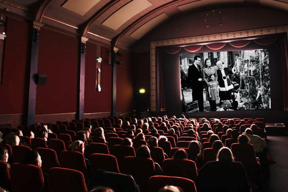 Movie Theater Showing Classic Christmas Movie Miracle on 34th Street