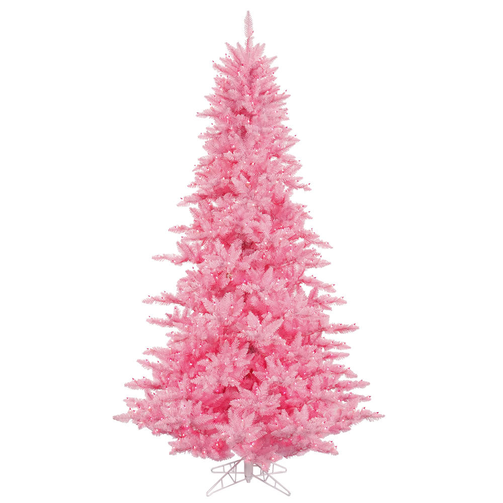 6.5' Pretty In Pink Fir with LED Lights - Artificial Christmas Tree Rental Package - Rent-A-Christmas