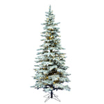 Load image into Gallery viewer, 12&#39; Slim Winter Wonderland Christmas Tree with White Lights - Christmas Tree Package - artificial Christmas tree package with lights, ornaments, skirt, star and tinsel - Rent-A-Christmas
